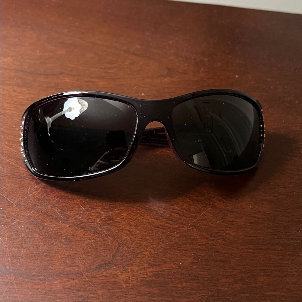 Purple Rhinestone Polarized Sunglasses